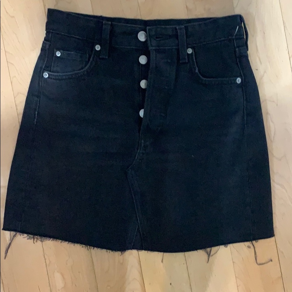 H&M dark grey denim mini skirt